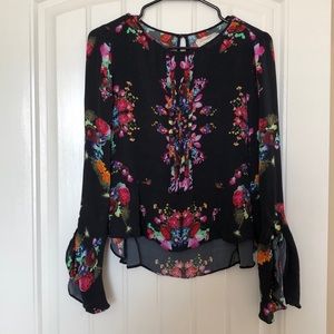 Black Floral Blouse